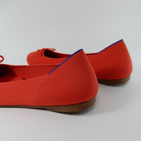 Rothy's The Ballet Flats Bow Size 10 Round Toe Glamour Red Knit Slip On NEW - Picture 9 of 14